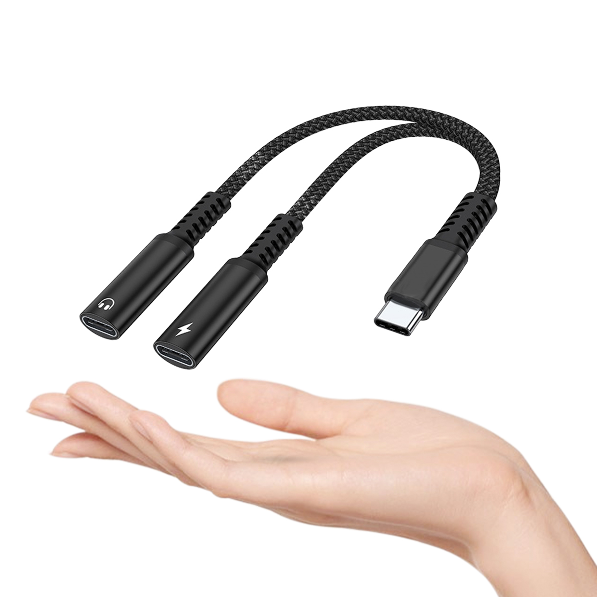 Earphone Splitter Jack - 2-in-1 USB-C splitter naar dubbele USB-C