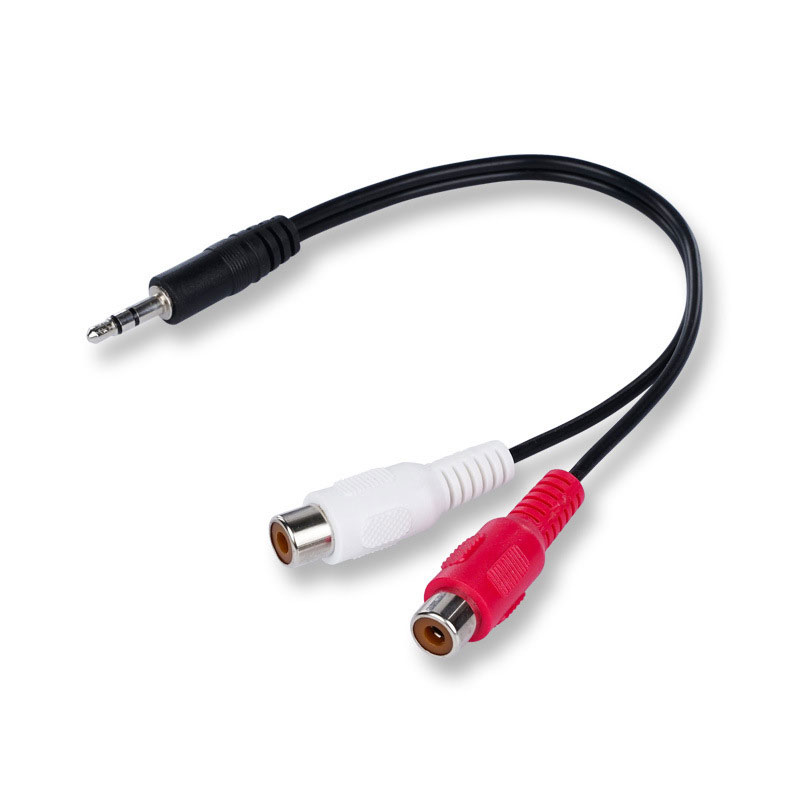 Earphone Splitter Jack - 3.5 Jack Mannelijk Naar 2rca 2av