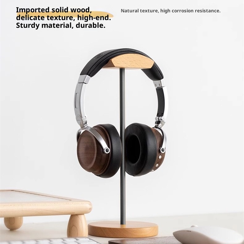 Houten en aluminium hoofdtelef - Headphone Stand Desk recensie en prijs