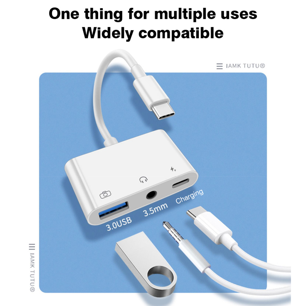 3-in-1 Type-C naar 3.5mm jack  - Earphone Splitter Jack recensie en prijs